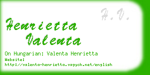 henrietta valenta business card